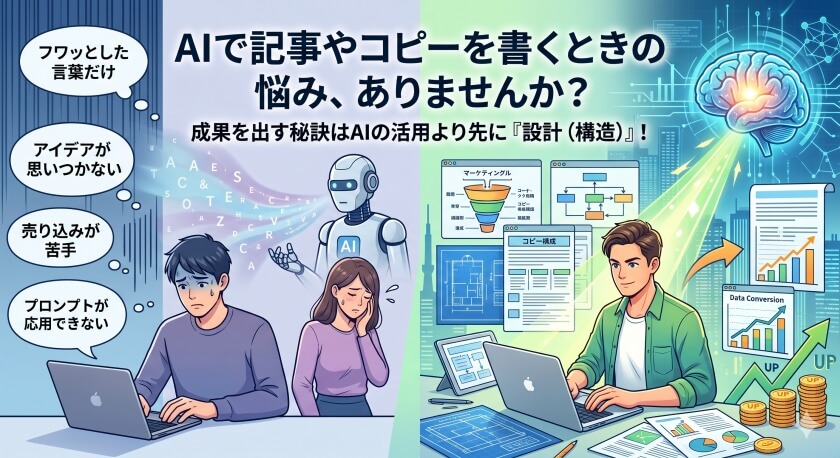 AIで記事やコピーを書くときにこんなことで悩んでいませんか？