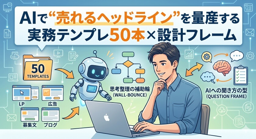AIで“売れるヘッドライン”を量産する実務テンプレ50本×設計フレームの評判・口コミまとめ